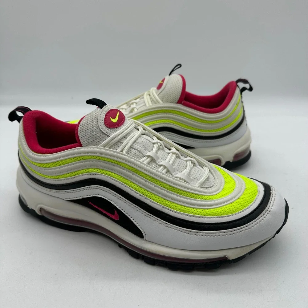 Nike CI9871-100 Mens Size 10.5 Running Shoes White Volt Pink Air Max 97 Sneakers